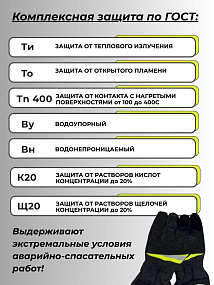 Средства защиты рук пожарных (СЗР) черные