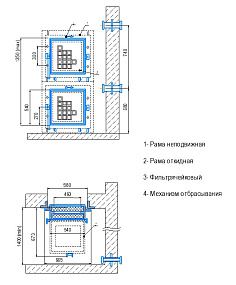 Панель для сдвоенной установки фильтра типа ФЯРБ-2/2В-3000 м³