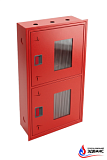 Шкаф пожарный серии "Эдванс" ШПК-320-12 ВОК евро-ручка, встроенный открытый красный